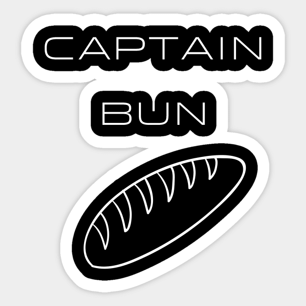 Captain Bun Typography White Design Sticker by Stylomart